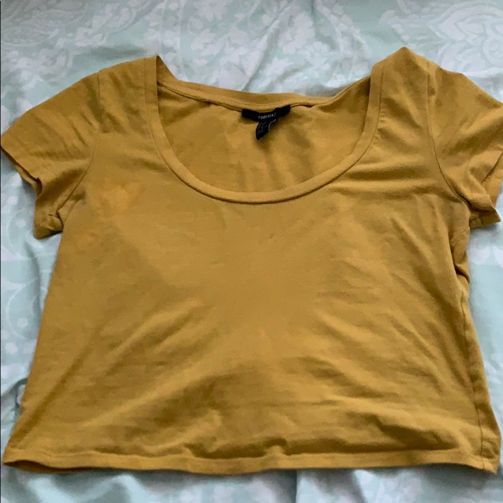 Yellow mustard crop top